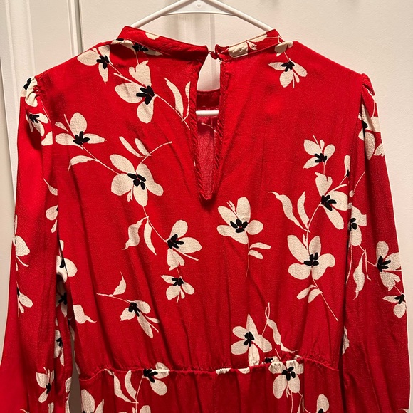 New Look long sleeved floral dress in red pattern - Picture 8 of 8